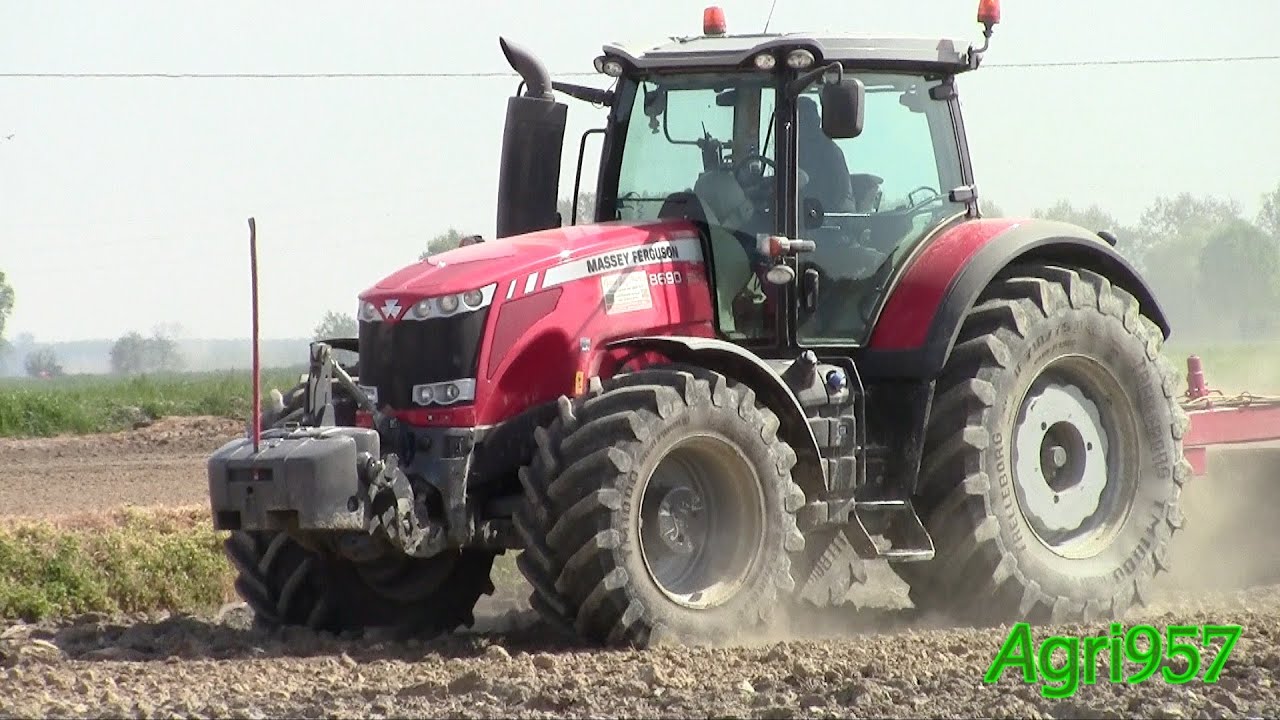 2x MASSEY FERGUSON 8690 Dyna-VT & 2x Migliavacca 7 m - RICE 2015