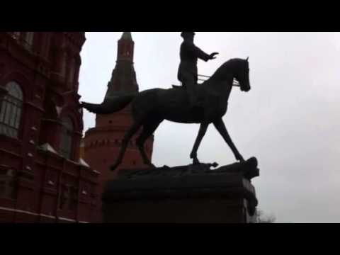 Moscow, the Red Square Statue of Marshal Zhukov