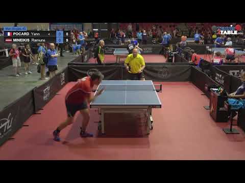 POCARD Yann vs MINEIKIS Ramuns - Championnats d'Europe Vétérans 2022 tennis de table Rimini