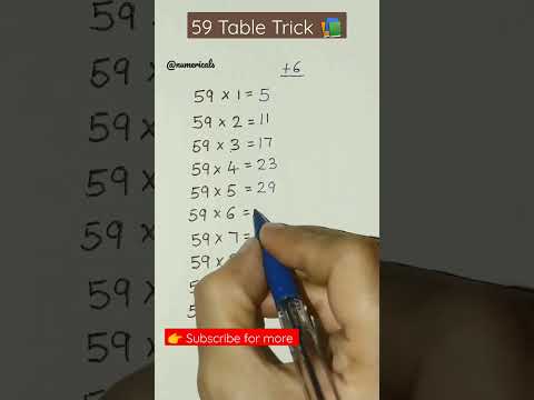 59 Table Trick | Easiest way to write table 59 #tabletrick #mathstricks #ssc #competitive#numericals