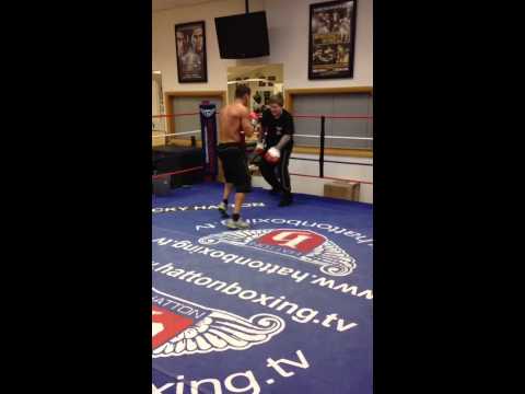 Tony Steele pads with ricky Hatton