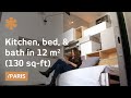 Paris micro-apartment stacks kitchen, bed, bath in ...