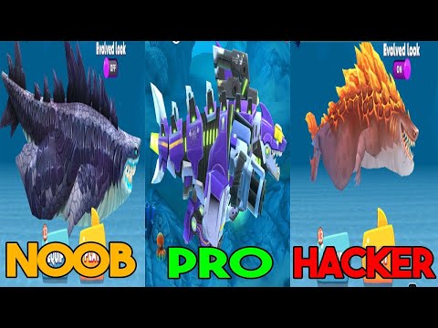 Hungry Shark Evolution - MAGMAJIRA VS MECHA SHARKJIRA VS SHARKJIRA - NOOB VS PRO VS HACK