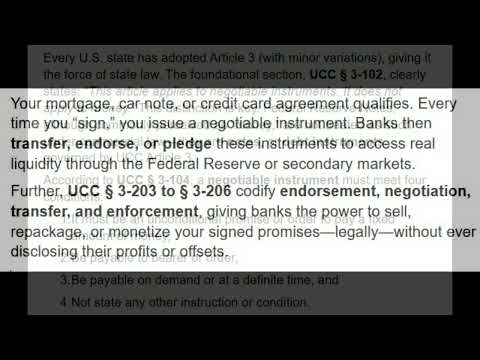 UCC Article 3 — What the Banks Hope You Never Learn
