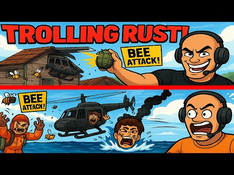Trolling Rust Players with Bees, a Chopper Trap & Ocean Crash