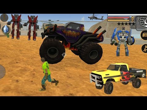 Vegas Crime Simulator(Vegas Hero Running) Monster Truck on Airport near by Army Base - Gameplay HD