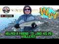 Video Thumbnail for Helped a friend  to land His best PB walleye and new species.
