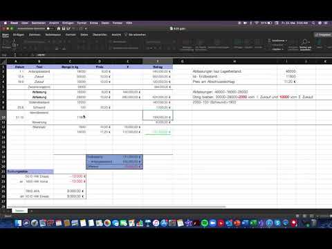 FIFO Verfahren Rechnungswesen-Hausübung