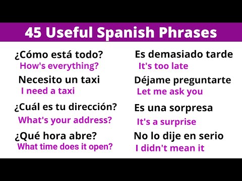 Learn 45 Spanish Phrases for everyday life in 10 minutes