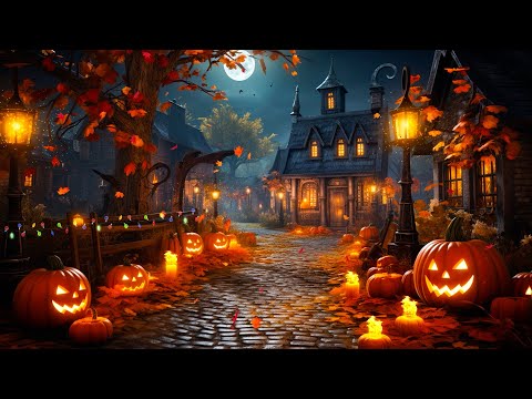 Cozy Autumn Village Halloween Ambience 🎃 Scary Halloween Sounds👻 Halloween Background Music