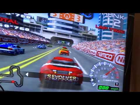 N64 with CD64 booting Ridge Racer