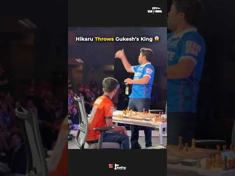 Hikaru THROWS Gukesh’s King 😱😱 #chess #gukesh #hikarunakamura