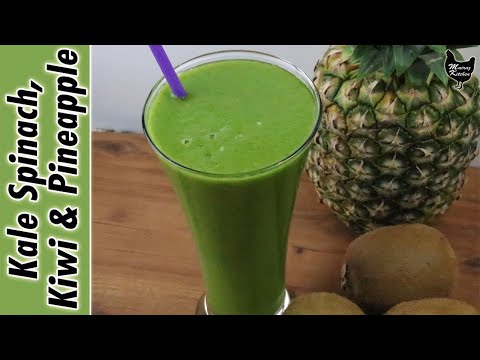 How to make Kale, Spinach, Kiwi & Pineapple Smoothie | Healthy Tasty Green Smoothies Recipe