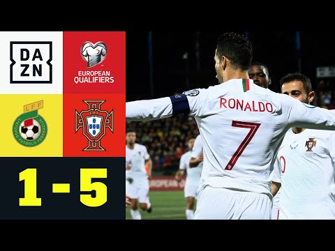 Viererpack von Cristiano Ronaldo: Litauen - Portugal 1:5 | EM-Quali | DAZN Highlights