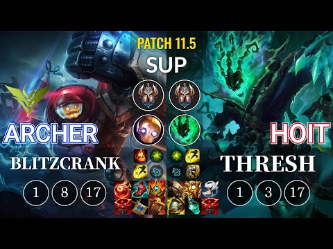 V3 Archer Blitzcrank vs Hoit Thresh Sup - KR Patch 11.5