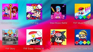 Rescue FNF Puzzle,Draw Music Battle,Friday Night Funkin Music Race 3D,Brain Puzzle,Erase Delete One