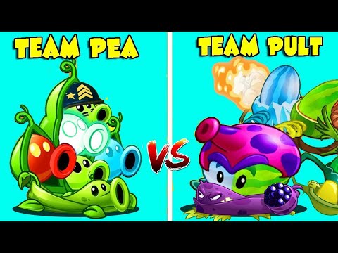 All Plants Team PEASHOOTER vs PULT-SHOOTER - Who Will Win? - PvZ 2 Team Plant vs Team Plant