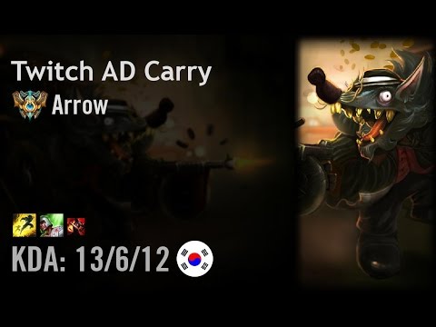 Twitch AD Carry vs Jhin - Arrow - KR Challenger Path 6.4