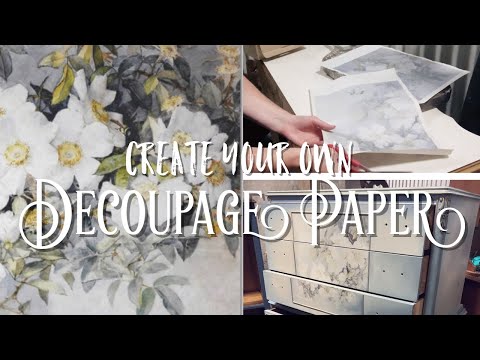 How I Make & Apply Decoupage Papers For My Furniture | Decoupaging Dresser Drawer Fronts