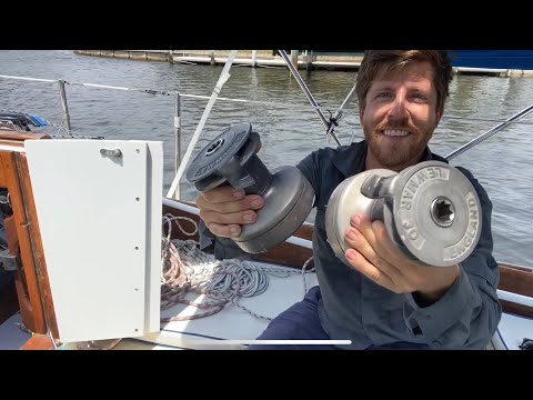 Installing self-tailing winches, a creative sewing project, and sailing with grams
