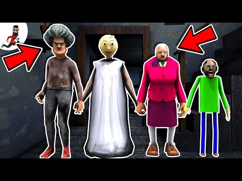 Change heads Ice Scream vs Granny, Scary Teacher, Baldi - part 1 ►funny horror animation