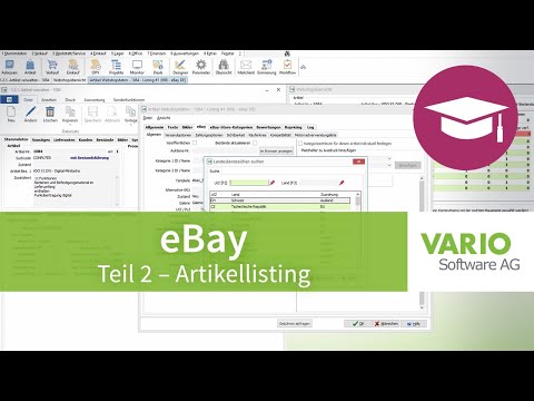 Anbindung eBay an VARIO 8 - Teil 2: Artikellisting | Tutorial