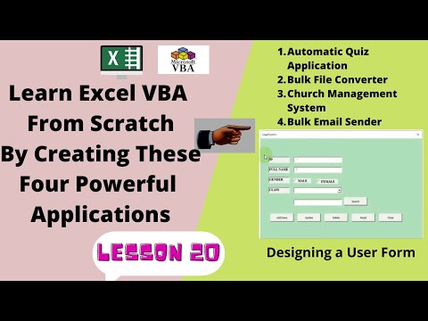MS Excel VBA Tutorials Lesson 20 - How to Create a User Form