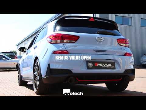 Hyundai i30N Remus cat back before and after , Motech performance