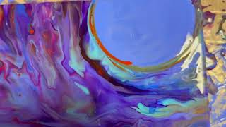 2 Moons - Acrylic fluid art with new colour palette & stencils! Loving this to the Moon and back ❤️