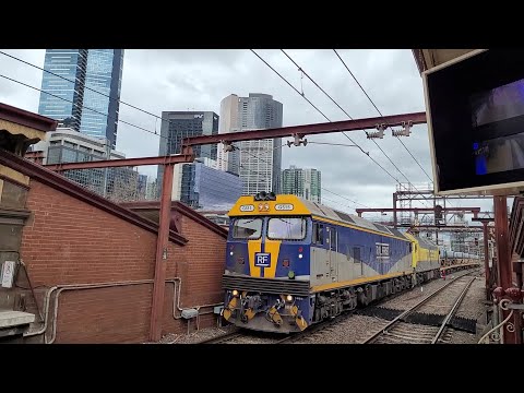 G Class 515 & G Class 532 passing Flinders Street on the Long Lsland Steel