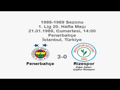 Fenerbahçe 3-0 Rizespor 21.01.1989 - 1988-1989 Turkish 1st League Matchday 20