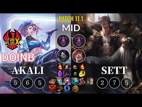 FPX Doinb Akali vs Sett Mid - KR Patch 11.1