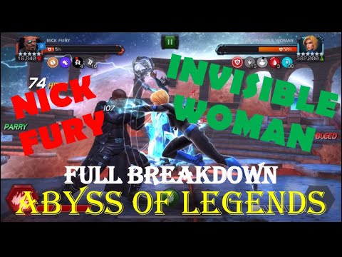 Abyss Of Legends Invisible Woman Guide With Nick Fury | MCOC