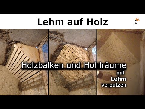 Lehm auf Holz - Treppe unten verputzen