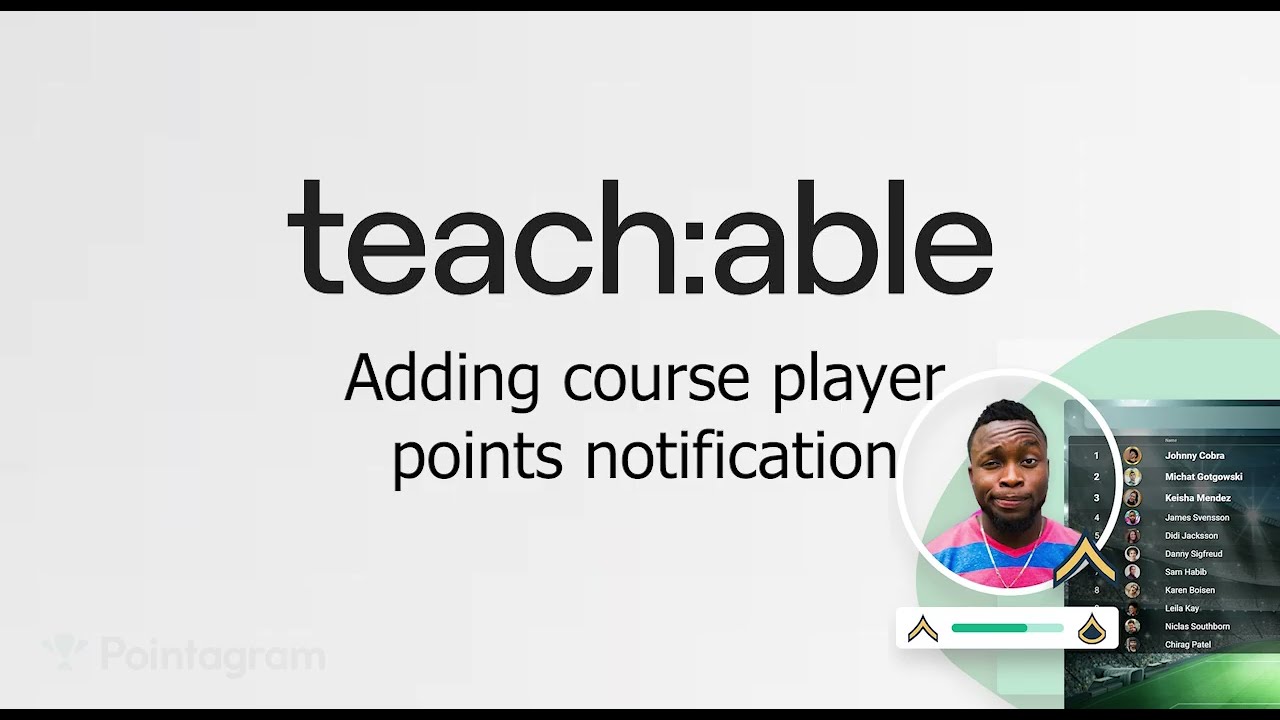 Add course player point notification - Gamification