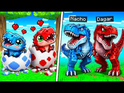 La Vida de una Familia de DINOSAURIOS en Minecraft...