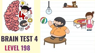 🧠 Brain Test 4 levhel 198 | Tiki is very sad that her trampoline is broken | Walkthrough