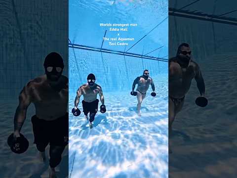 Worlds strongest man  Eddie Hall trains with The real Aquaman Tavi Castro