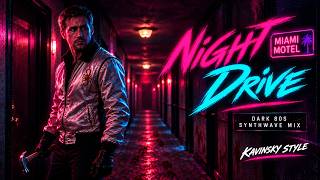 DARK 80S NIGHT DRIVE // Ryan Gosling in Miami | Silent Miles (Kavinsky Style)