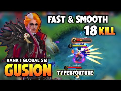 Top 1 Global Gusion S16, 18Kills Fast & Smooth Combo | Gusion Gameplay | MLBB✓