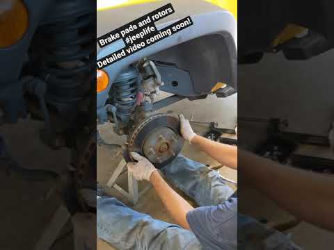 Upgrading Jeep JK Wrangler Brake Pads & Rotors 1 min version #shorts #jeepwrangler #brake