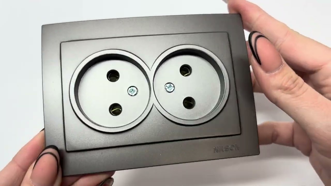 Розетка двомесная б/з NILSON Touran Антрацит 24161024