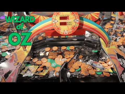 Playing the WIZARD of OZ Coin Pusher - Winning the FULL SET of Cards - 2500 Tickets!!
