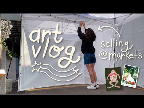 ART MARKET VLOG ✷ how i prep my art & my booth display!