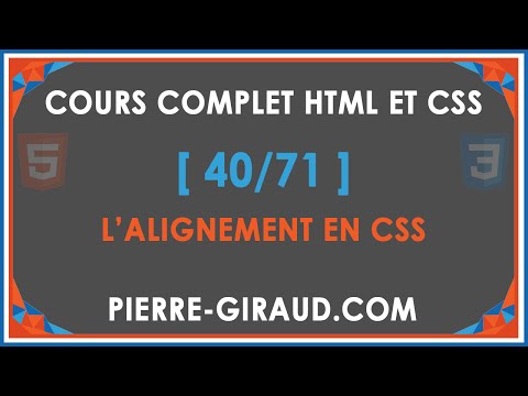 COURS COMPLET HTML ET CSS 40 71 L alignement en CSS
