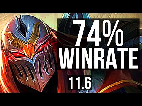 ZED vs NOCTURNE (MID) | 74% winrate, 7 solo kills, Legendary, 23/4/9 | BR Master | v11.6