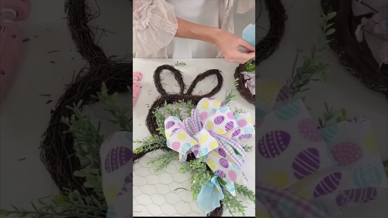 🐰🎀Diy super adorable Easter wreath! Happy crafting!!🎀🐰