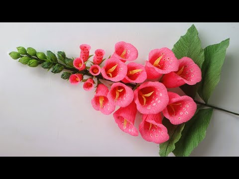 Foxglove Paper Flowers/ How To Make Foxglove Flower From Crepe Paper/ Paper Flower