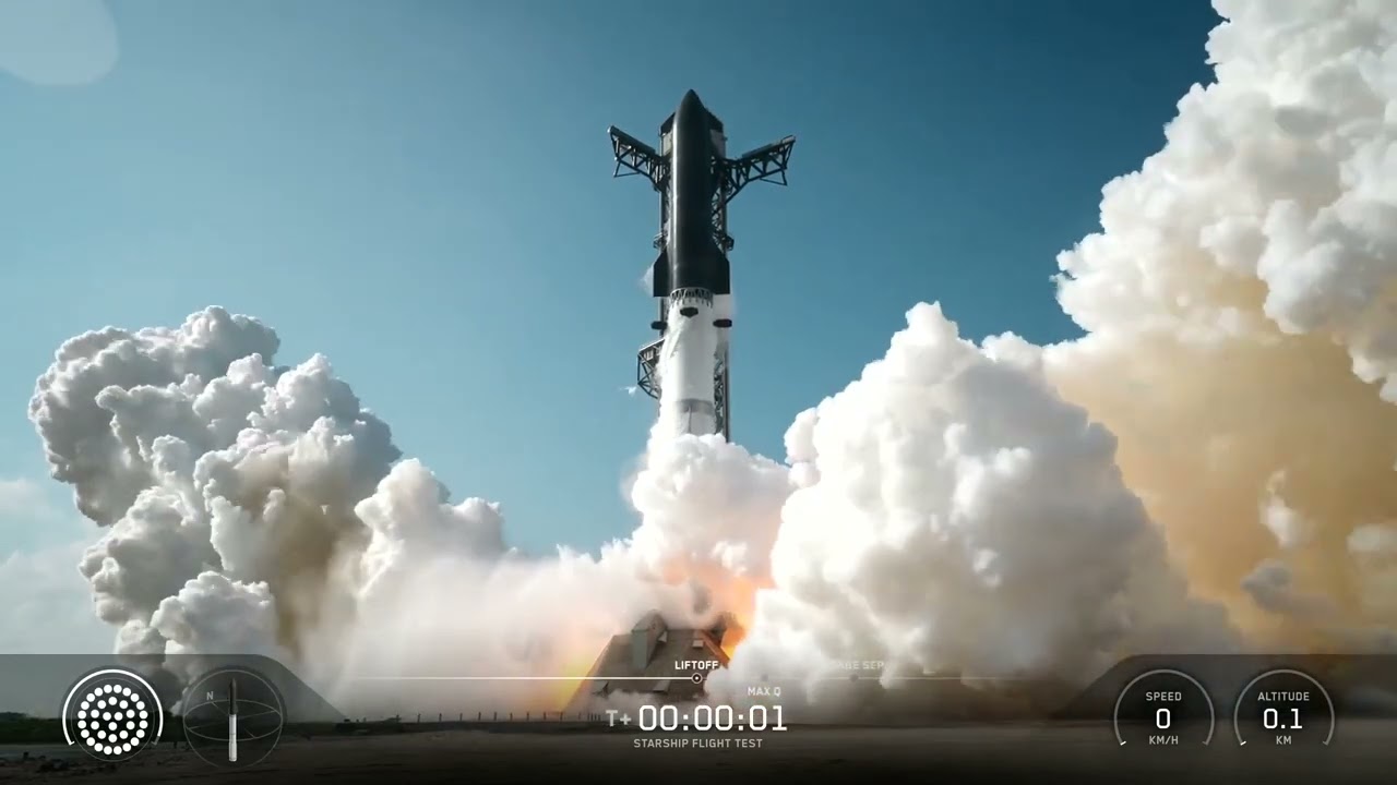 Il lancio della nuova Starship V3 di SpaceX: 12° test di volo per il razzo di Elon Musk