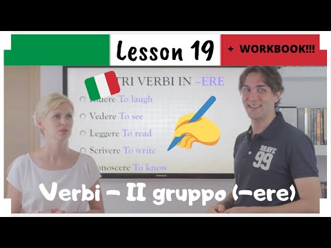 Learn Italian in 30 Days | 19 | 2nd Group Verbs Eng Ita Subs WORKBOOK